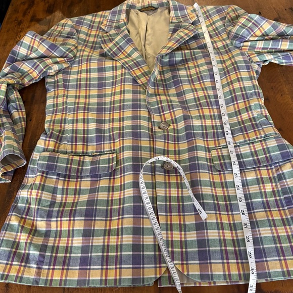 Vintage Brooks Brothers Plaid Derby Bold Sport Blazer USA Preppy Size 42R